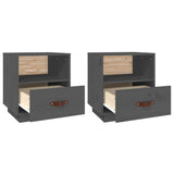 Bedside Cabinets 2 pcs Grey 40x34x45 cm Solid Wood Pine 818300