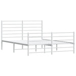 ZNTS Metal Bed Frame without Mattress with Footboard White 160x200cm 352389
