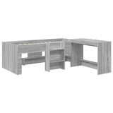 Kids'High Bed Frame with Desk 2 pcs Grey Sonoma 3423443