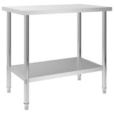 Kitchen Work Table 100x60x85 cm Stainless Steel 51188