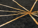 Rug Washable Black and Gold 120x180 cm 136617