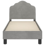 Toddler Bed Frame with Headboard Light Grey 70 x 140 cm Velvet 42010929