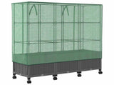 Garden Planter with Greenhouse Cover&Wheels 3 pcs Light Grey PP 3423069