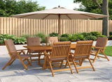 7-Piece Garden Dining Set Natural Solid Acacia Wood 3434503