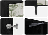 TV Cabinet GOTHA 102 x 33 x 51 cm Black Oak Engineered Wood 8007068