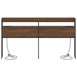 Headboard with Shelf Brown oak 200 cm Engineered wood 859719