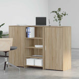 Reception Desk Sonoma Oak 155x50x103.5 cm Engineered Wood 3324198