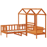 Day Bed Set Wax Brown 90 x 200 cm Solid Pine Wood 3422706