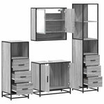 4 Piece Bathroom Furniture Set Grey Sonoma Engineered Wood 3301278