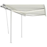 3069902 Manual Retractable Awning with LED 3x2,5 m Cream