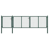 Garden Gate Steel 400x100 cm Green 144311