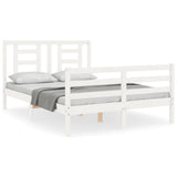 Bed Frame without Mattress White 140x200 cm Solid Wood 3194702