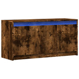 TV Cabinet with LED Smoked Oak 100x34x50 cm Engineered Wood 852212