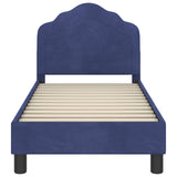 Toddler Bed Frame with Headboard Police Blue 70 x 140 cm Velvet 42010935