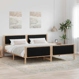 Bed frame Brown and black 200 x 200 cm Solid pine wood 3394300