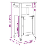 Kitchen Trolley MONZA 48x40x88.5 cm Solid Wood Pine 376090