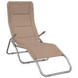 Folding Sun Loungers 2 pcs Taupe Textilene&Powder-coated Steel 360174