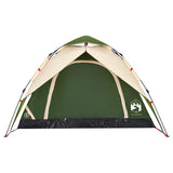 ZNTS Camping Tent Dome 4-Person Green Quick Release 4004181