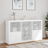 Sideboard with LED Lights White 181.5x37x100 cm 3209177