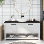 Bathroom Countertop Dark Brown 160x40x cm Treated Solid Wood 3156251