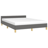 Bed Frame without Mattress Dark Grey 180x200cm Super King Fabric 349894