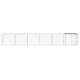 Chicken Cage with Roof Light Grey 603x98x90 cm Galvanised Steel 3189046