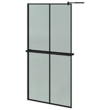 ZNTS Walk-in Shower Wall with Shelf Black 100x195 cm ESG Glass&Aluminium 3185477