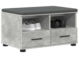 Hall Bench with Cushion Concrete Grey 60 x 38 x 46 cm 891451