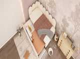 Upholstered Bed Daybed with Pull-Out Bed, 3FT Single Sofa Bed 90 x 190 cm, Guest Beds for Adults and N601P272133B