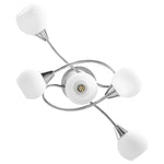 ZNTS Ceiling Lamp with Ceramic Shades for 5 E14 Bulbs White Bowl 289237