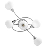 ZNTS Ceiling Lamp with Ceramic Shades for 5 E14 Bulbs White Bowl 289237