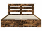 Bed Frame with Drawer Smoked Oak 120 x 190 cm Engineered Wood 3412000