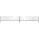 Garden Fence with Hoop Top Steel 1070x120 cm Black 277670