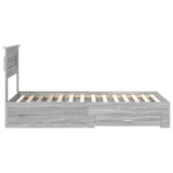 Bed Frame with Drawer Grey Sonoma 100 x 200 cm Engineered Wood 3410024