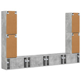 TV Cabinet Set 8 pcs Concrete Grey Engineered Wood 3409135