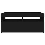 TV Cabinet with LED Lights Black 90x35x40 cm 804383