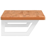 Basin Shelf Wall Mounted Steel and Solid Wood Beech 3302366