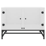 Coffee Table with Glass Doors White 68.5x50x50 cm 836539