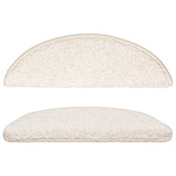 Stair Mats 15 pcs 56x17x3 cm White Half Round 133898