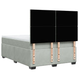 Box Spring Bed with Mattress Light Grey 140x190 cm Velvet 3290906