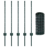 Welded Wire Fence 10 x 0.8 m PVC-Coated Steel Green 3335990