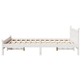 Bed Frame without Mattress White 140x200 cm Solid Wood Pine 855592