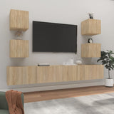 6 Piece TV Cabinet Set Sonoma Oak Engineered Wood 3114264