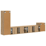 TV Cabinet Set Wall-mounted 3 pcs Artisan Oak Engineered Wood 3409023