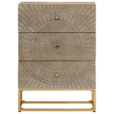 Chest of Drawers 55x30x76 cm Solid Wood Mango and Iron 372016