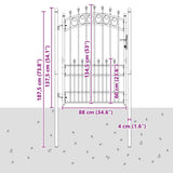 146391 Fence Gate "EMMEN" with Spikes Steel 104x134,5 cm Black