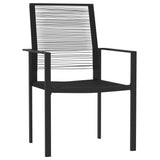 Dining Set Black Powder-coated steel Large Durable Dining Set 3099206
