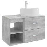 Bathroom Furniture Set 2 pcs Concrete Grey Engineered Wood 3403907