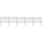 ZNTS Garden Fence with Spear Top Steel 8.5x1.2 m Black 277624