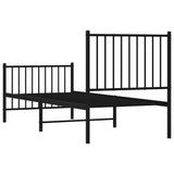 Metal Bed Frame without Mattress with Footboard Black 80x200cm 350873